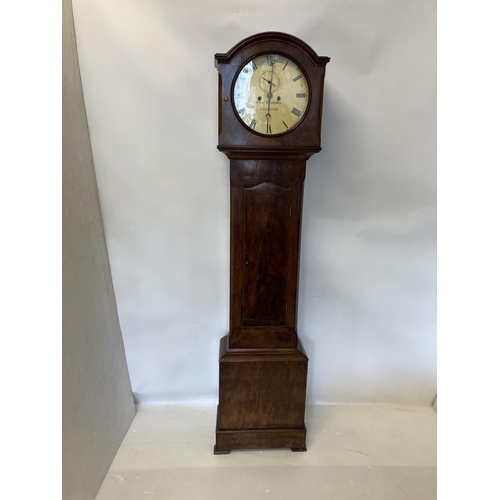 157 - Limerick interest - Victorian mahogany long cased clock with circular white dial. Will Blundell, Lim... 