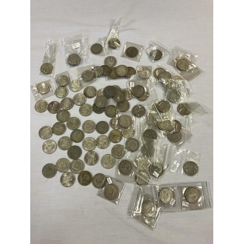 221 - Large quantity of English half crowns.  (90 approx.)