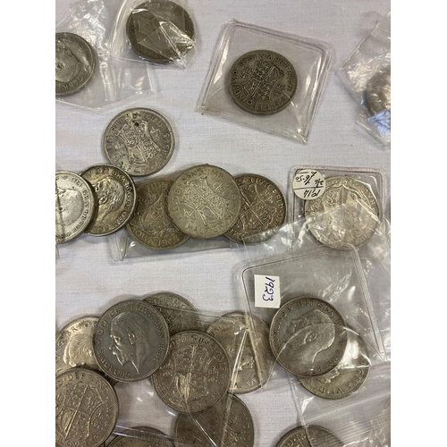 221 - Large quantity of English half crowns.  (90 approx.)