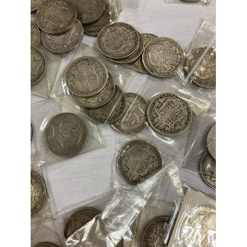 222 - Large quantity of early English half crowns, 105 approx.