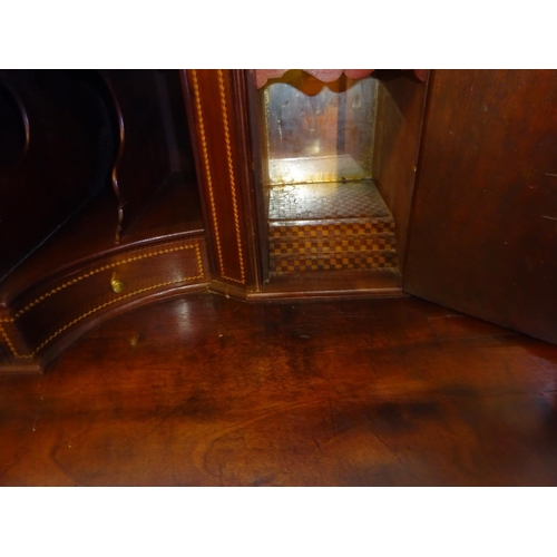 227 - Neat sized Georgian mahogany bureau with well fitted interior. W. 84cm, D. 50cm, H. 105cm approx.