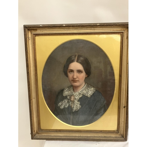 248 - Two 19th century portraits of a lady and gentleman, oil on canvas, framed. 60cm x 50cm