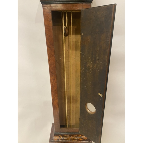 257 - A fine antique walnut and marquetry inlaid long cased clock, the 11