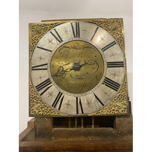 257 - A fine antique walnut and marquetry inlaid long cased clock, the 11