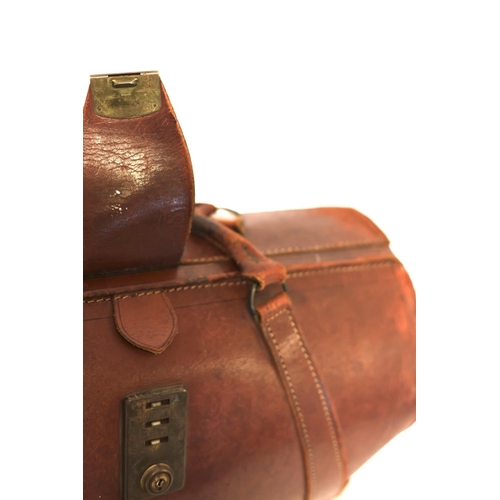 26 - Good quality old leather case and a large travelling wallet. (2)