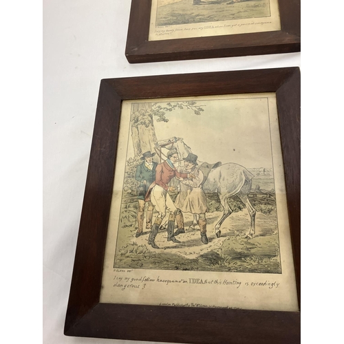 282 - A set of 6 humorous coloured Alken prints, framed.