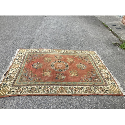 287 - Drawing room rug, slight damage , see photo. 270cm x 196cm approx.