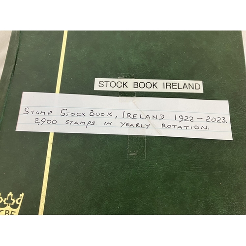 293 - Stamp stock book, Ireland 1922-2023, 2,900 stamps in yearly rotation together with a stamp album - G... 