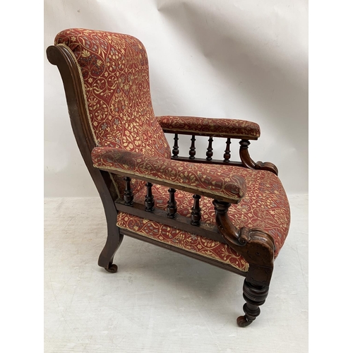 303 - Victorian mahogany library chair.