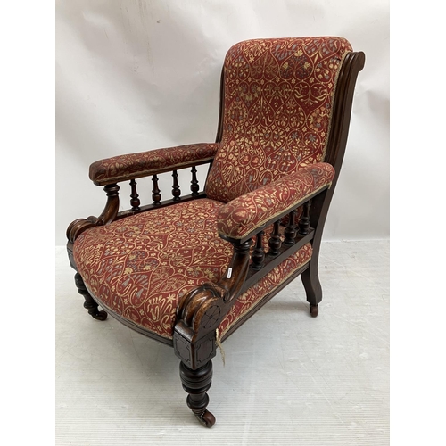 303 - Victorian mahogany library chair.