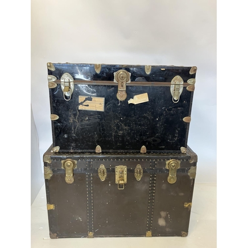 31 - Two old luggage trunks. Large W. 90cm x 55cm, H. 60cm.
Small - 80cm x 46cm, H. 50cm. approx.