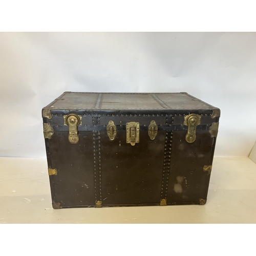 31 - Two old luggage trunks. Large W. 90cm x 55cm, H. 60cm.
Small - 80cm x 46cm, H. 50cm. approx.