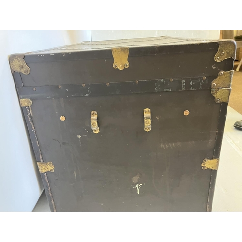 31 - Two old luggage trunks. Large W. 90cm x 55cm, H. 60cm.
Small - 80cm x 46cm, H. 50cm. approx.