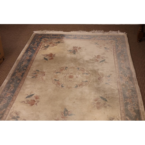 324 - Two drawing room rugs. (faded and stained)
280cm x 190cm approx.   270cm x 180cm approx.