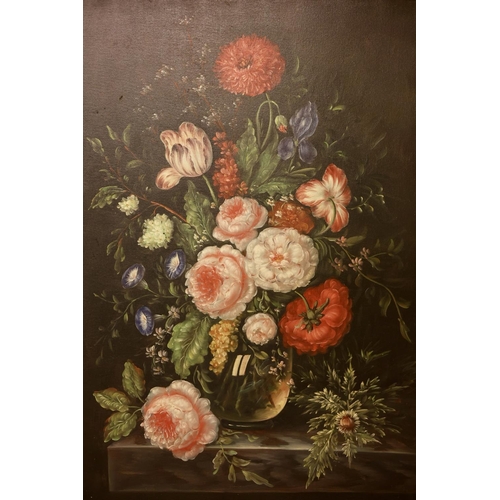 333 - Large decorative Still life in gilt frame. Overall size 120cm x 86cm.