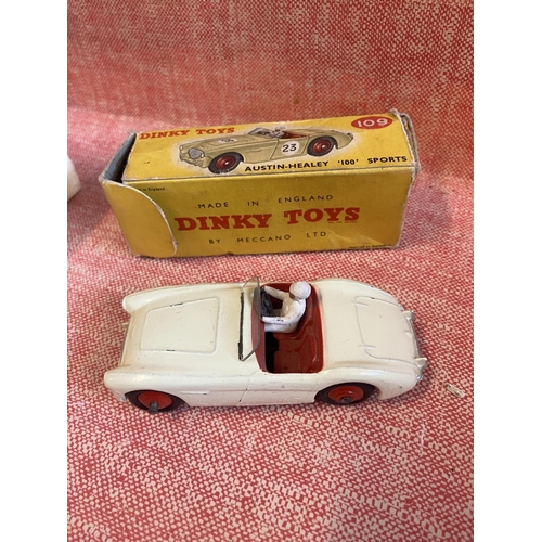 357 - Dinky toy collection including a boxed Austin-Healey 100's sports.