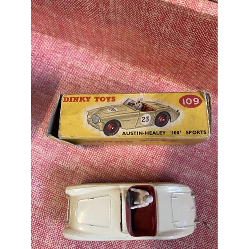 357 - Dinky toy collection including a boxed Austin-Healey 100's sports.