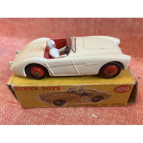 357 - Dinky toy collection including a boxed Austin-Healey 100's sports.