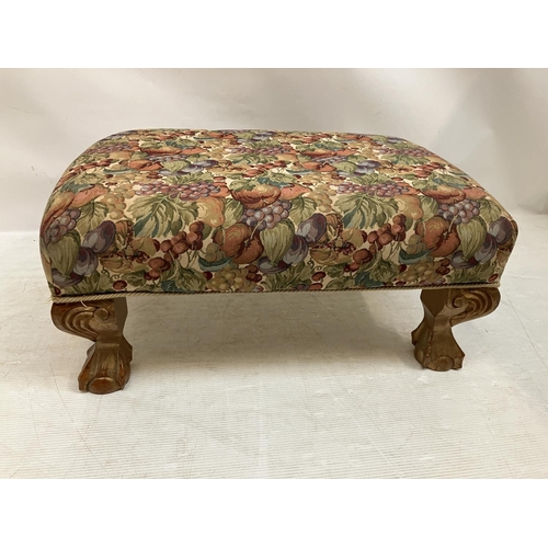 360 - Decorative drawing room stool. W. 90cm, D. 60cm, H. 40cm.