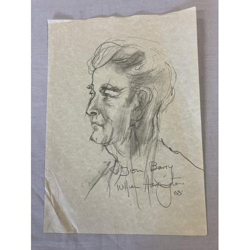 361 - William Harrington, 
A drawing of Tom Barry,
Signed and dated '68,
30cm x 21cm.