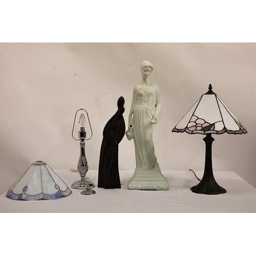 4 - Mixed lot - 2 lamps & 2 figures. (1 lamp needs attention)