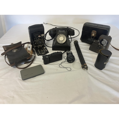 41 - A mixed lot - old telephone, Kodak camera, etc.