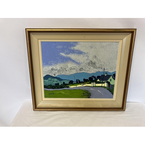 42 - Brand,
Irish landscape, Clogheen, Co. Cork,
Oil on board,
Signed,
40cm x 50cm.