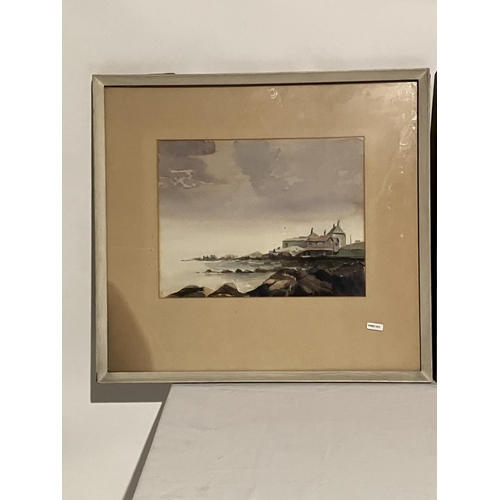 61 - Tom Freeney, 
A pair of watercolours,
Land & seascapes,
Signed,
25cm x 34cm.