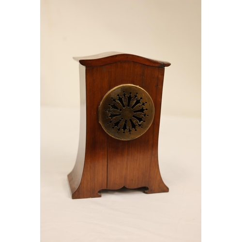 8 - Edwardian inlaid mahogany mantle clock.