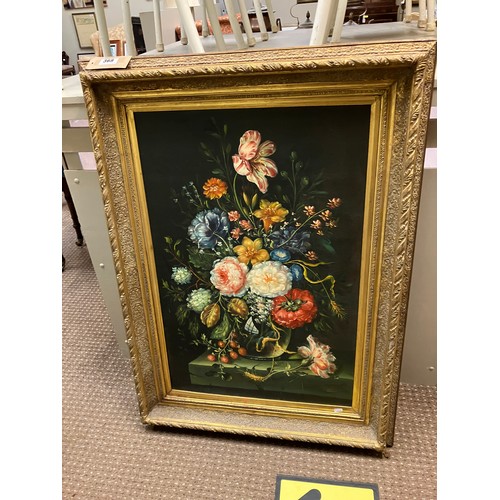 368 - Large decorative Still life in gilt frame. Overall size 120cm x 86cm.