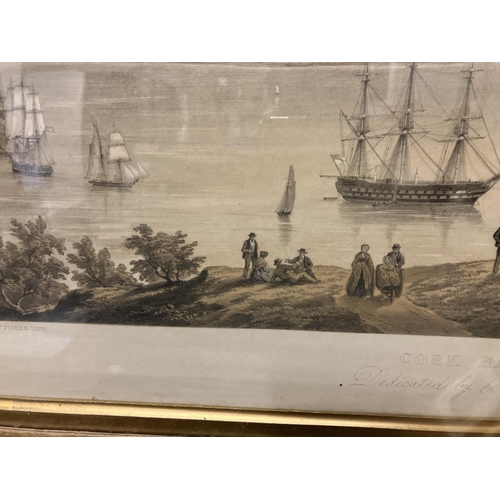 1 - Cork interest, Robert L. Stopford - A large 19th century engraving, Cork Harbour from Spy Hill in or... 