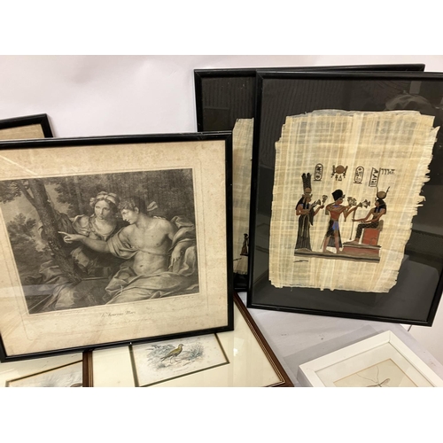 124 - A quantity of framed engravings and etchings including an early view of Waterford.