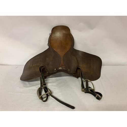 153 - Leather pony saddle.