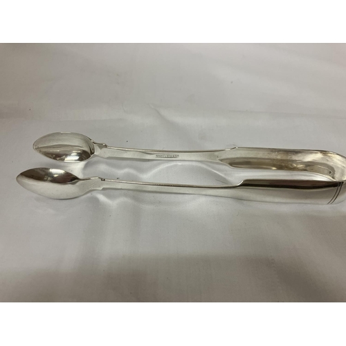 193 - Cork silver sugar tongs stamped sterling.