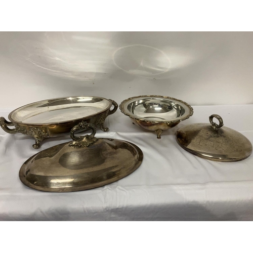 203 - Two silver plated dishes.