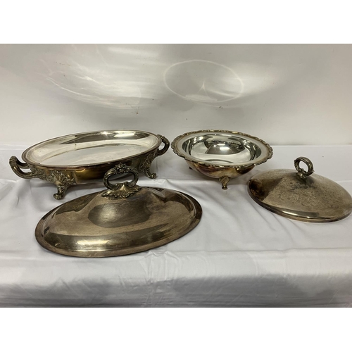 203 - Two silver plated dishes.