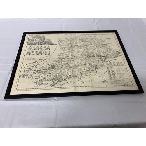 230 - An 18th century map of the County of Cork. Circa 1750. 54cm x 74cm.