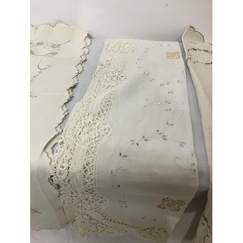 270 - A lot of antique linens, some small stains, no tears or rips.