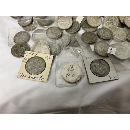 285 - A large quantity of English silver half crowns, 160 approx.