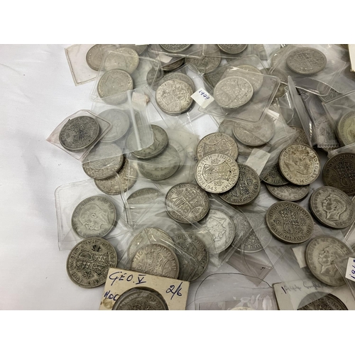 285 - A large quantity of English silver half crowns, 160 approx.