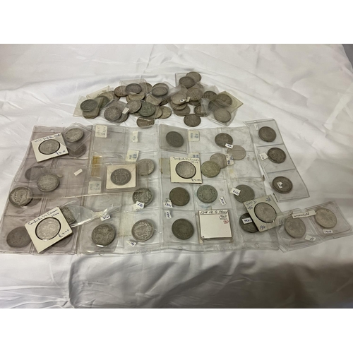 286 - A quantity of English silver half crowns mainly George V, 94 approx.