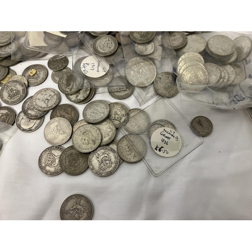 289 - Large quantity of English shillings, 6 pences, etc.