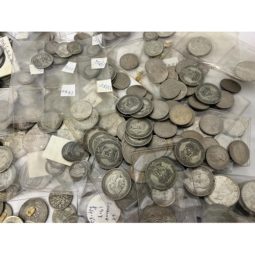 289 - Large quantity of English shillings, 6 pences, etc.