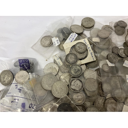 289 - Large quantity of English shillings, 6 pences, etc.