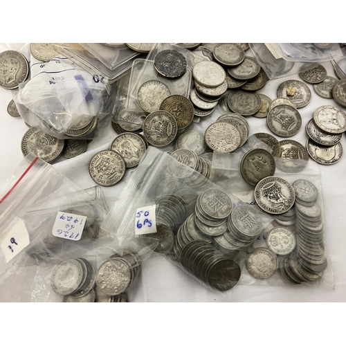 289 - Large quantity of English shillings, 6 pences, etc.