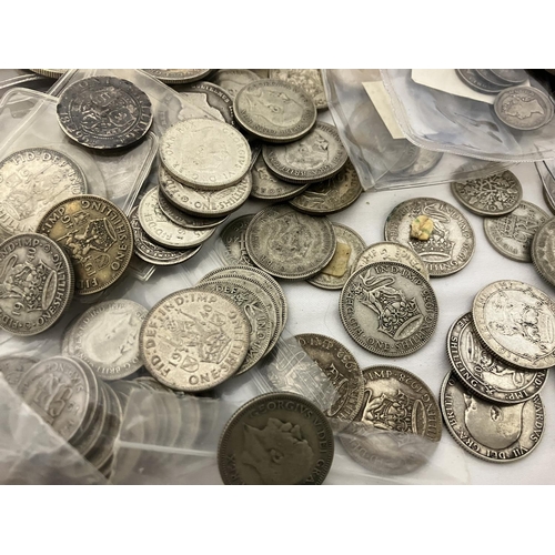 289 - Large quantity of English shillings, 6 pences, etc.