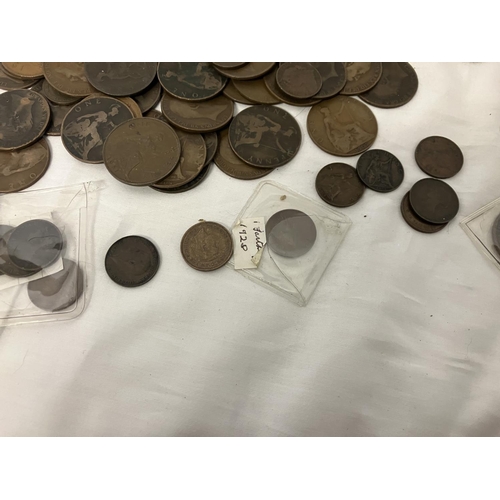 290 - Quantity of old pennies, farthings, etc.