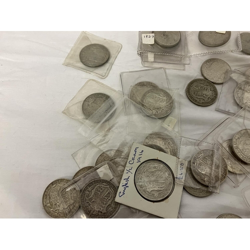 293 - A quantity of silver half crowns, 34 approx.