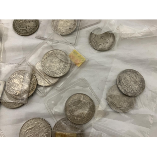 293 - A quantity of silver half crowns, 34 approx.