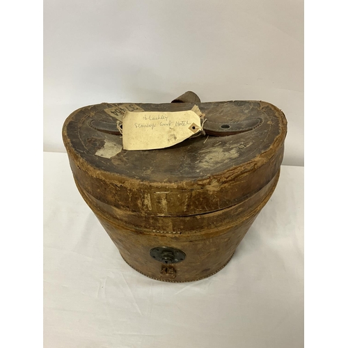 30 - Old top hat with original leather case. The hat supplied by the Army & Navy Co-Operative Society, Lo... 